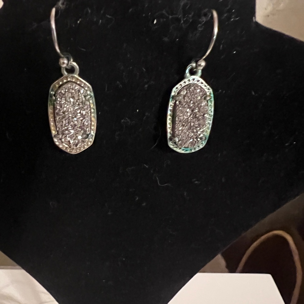 Kendra Scott Silver Textured Earrings